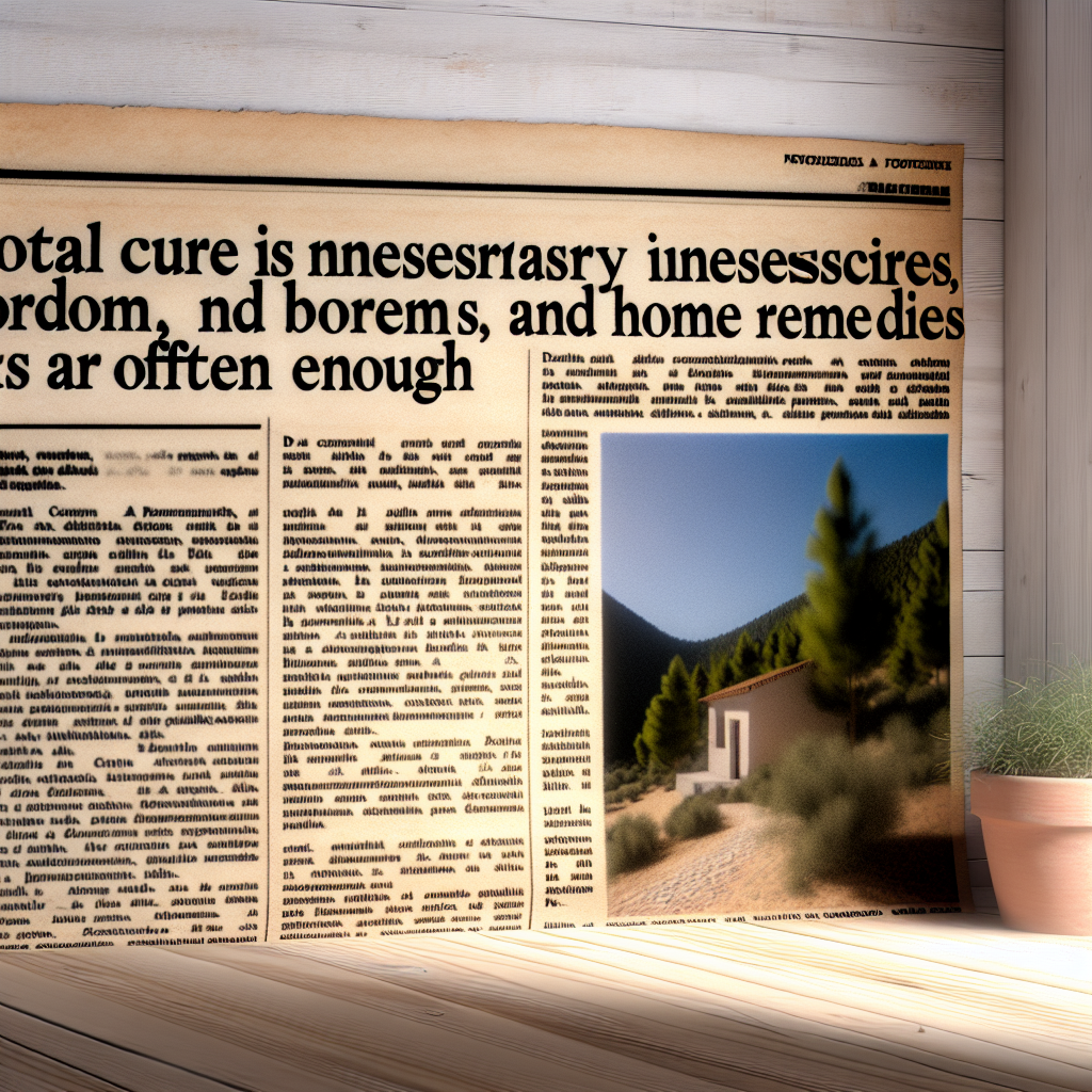 La cura total es innecesaria: el aburrimiento y los remedios caseros son suficientes